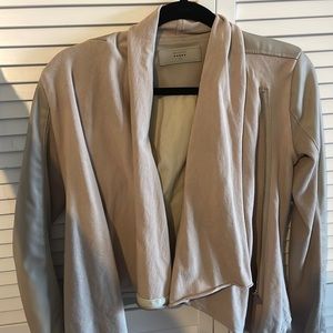 Blank NYC asymmetrical zip up - mix of leather and cotton